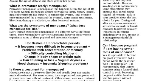 Menopause Factsheet