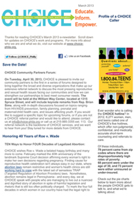 CHOICE Newsletter - March 2013